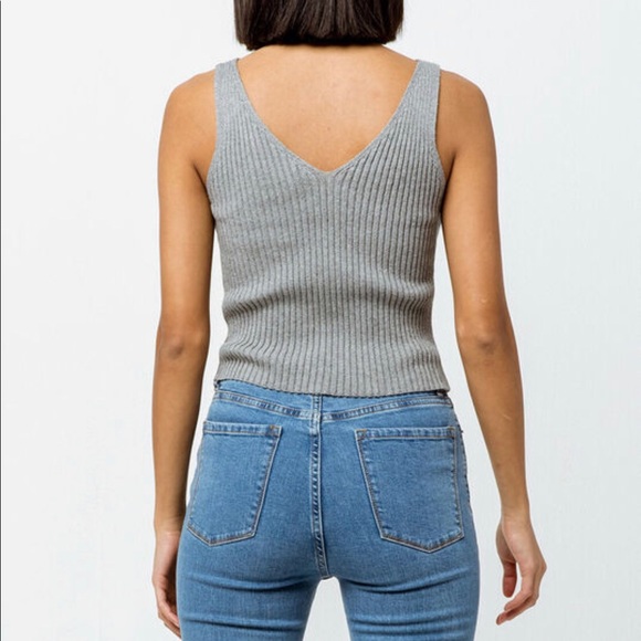 Full Tilt Essential ribbed crop sweater tank top - Picture 3 of 3